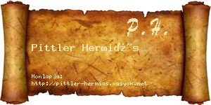Pittler Hermiás névjegykártya